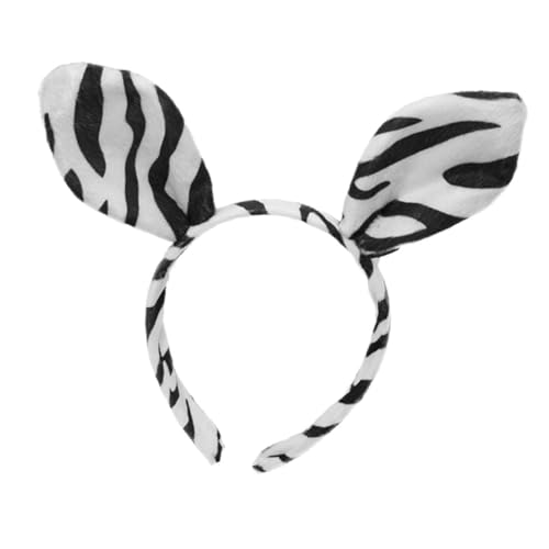 BATHVEVE Zebra Haarreif mit Ohren Plüsch Kopfschmuck für Karneval Halloween und Kostümpartys für Damen und Teenager Bequemes Design für Langen Tragekomfort von BATHVEVE