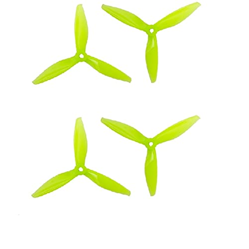 BATIVFLUG Werkzeuge kompatibel mit 5144 5,1 x 4,4 x 3 3-Blatt-PC-Propeller für RC FPV Racing Freestyle 12,7 cm Drohnen Ersatz DIY Teile (2 Paar gelb) von BATIVFLUG