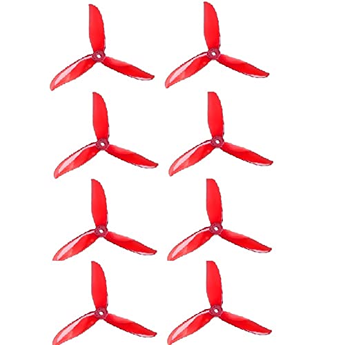 Werkzeuge kompatibel mit 4 Paar T5050C PRO 5X5X3 3-Blatt-PC-Propeller für RC FPV Racing Freestyle 12,7 cm für 4S 6S Drohne Ersatz DIY Teile (4 Paar rot) von BATIVFLUG