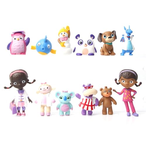 12 Stück Doc MC-Stuffins Cartoon Figuren Sammelmodell PVC Figuren Desktop Ornamente für Fans Sammelmodell von BATTERUI