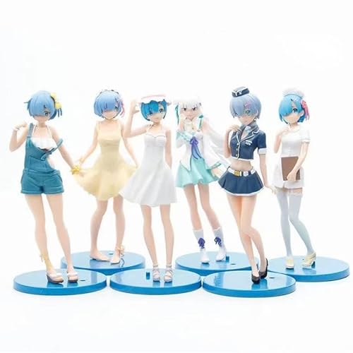 6 Stück Anime Figuren Re Zero Starting Life in Another Worlds Rems Sammelmodell PVC Figuren Desktop Ornamente für Fans Sammelmodell 6 Stück Anime Figuren Re Zero Starting Life in Another Worlds Rems Sammelmodell PVC Figuren Desktop Ornamente für Fans Sammelmodell von BATTERUI