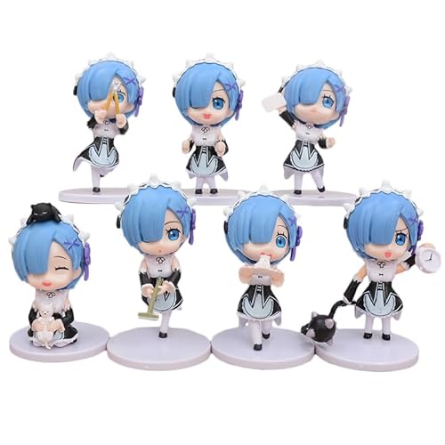 7 Stück Anime Figuren Re Zero Starting Life in Another Worlds Rems Sammelmodell PVC Figuren Desktop Ornamente für Fans Sammelmodell 7 Stück Anime Figuren Re Zero Starting Life in Another Worlds Rems Sammelmodell PVC Figuren Desktop Ornamente für Fans Sammelmodell von BATTERUI