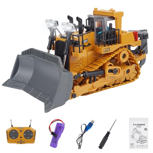 BAUBAUPLAY 1/64 RC Bulldozer, 2.4G Alloy Ferngesteuerte Bulldozer mit Lichteffekte und Soundeffekte, Mini RC Konstruktion Fahrzeug Spielzeug für Erwachsene BAUBAUPLAY 1/64 RC Bulldozer, 2.4G Alloy Ferngesteuerte Bulldozer mit Lichteffekte und Soundeffekte, Mini RC Konstruktion Fahrzeug Spielzeug für Erwachsene von BAUBAUPLAY