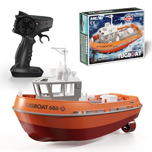 BAUBAUPLAY 1/72 RC Schlachtschiff Model, 2.4G RC Elektro Schleppboot Modell, Outdoor Wasserspielzeug Geschenk für Erwachsene - RTR Version BAUBAUPLAY 1/72 RC Schlachtschiff Model, 2.4G RC Elektro Schleppboot Modell, Outdoor Wasserspielzeug Geschenk für Erwachsene - RTR Version von BAUBAUPLAY