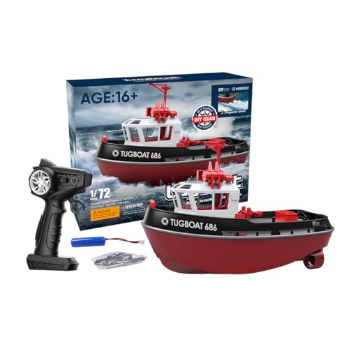 BAUBAUPLAY 1/72 RC Schlachtschiff Model, 2.4G RC Elektro Schleppboot Modell, Outdoor Wasserspielzeug Geschenk für Erwachsene - RTR Version BAUBAUPLAY 1/72 RC Schlachtschiff Model, 2.4G RC Elektro Schleppboot Modell, Outdoor Wasserspielzeug Geschenk für Erwachsene - RTR Version von BAUBAUPLAY