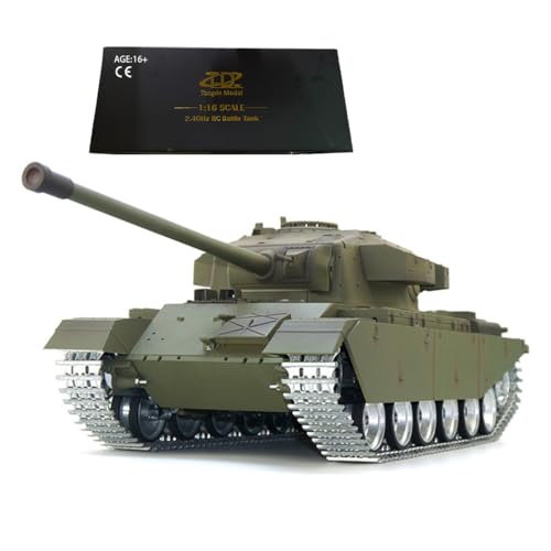 BAUBAUPLAY 1:16 Kampfpanzer Modellbau Panzer, 2.4G Britischer MK5 Centurion Militär Panzer mit Raucheffekten, Panzer Spielzeug Modellbausatz für Militärfans und Erwachsene (Professionelle Version) von BAUBAUPLAY