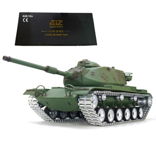 BAUBAUPLAY 1:16 Kampfpanzer Modellbau Panzer, 2.4G US M60A3 Militär Panzer mit Raucheffekten, Panzer Spielzeug Modellbausatz für Militärfans und Erwachsene (Professionelle Version) von BAUBAUPLAY