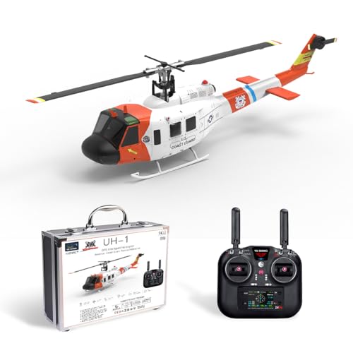 BAUBAUPLAY RC Hubschrauber, F07S UH-1 Huey 1/34 Ferngesteuertes Helicopter, 2.4G 6CH Militär Hubschrauber mit GPS Positionierung für Höhenhaltung, Spielzeug Geschenk für Erwachsene - RTF BAUBAUPLAY RC Hubschrauber, F07S UH-1 Huey 1/34 Ferngesteuertes Helicopter, 2.4G 6CH Militär Hubschrauber mit GPS Positionierung für Höhenhaltung, Spielzeug Geschenk für Erwachsene - RTF von BAUBAUPLAY