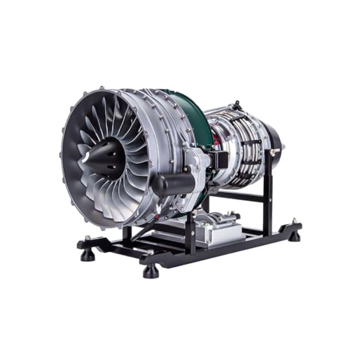 BAUBAUPLAY Verbrennungsmotor Modell, 1/10 Mechanischer Doppelspulen Turbofan Engine Motorbaukasten, DIY Montage Flugzeugtriebwerk Craft Geschenk von BAUBAUPLAY