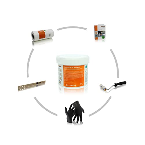 diffutec BAUDER LIQUITEC PU Detail Profi PACK - 1-komponentiges, lösemittelfreies PU Flüssigkunststoff-System inklusive Zubehör (RAL 7015 schiefergrau) von ‎BAUDER®