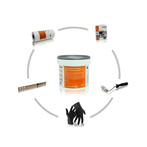 diffutec BAUDER LIQUITEC PU Detail Profi Pack 1-komponentiges, lösemittelfreies PU Flüssigkunststoff-System inklusive Zubehör (RAL 7040 fenstergrau) von ?BAUDER