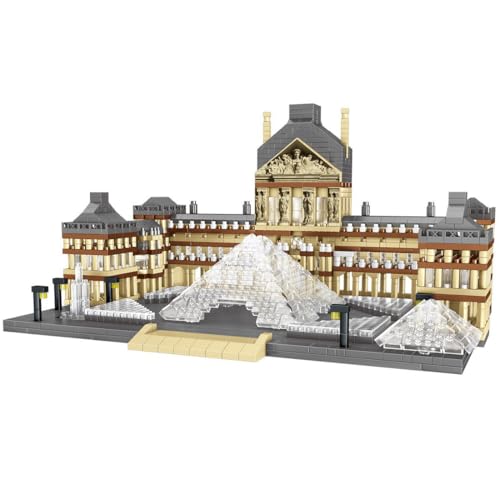 Klemmbausteine Architektur für Pariser Louvre, 3377 Teile Mini Architecture Baustein Bausatz Modell, Weltberühmtes Architektur Modell Bauset Konstruktionsspielzeug Set für Kinder Erwachsene Klemmbausteine Architektur für Pariser Louvre, 3377 Teile Mini Architecture Baustein Bausatz Modell, Weltberühmtes Architektur Modell Bauset Konstruktionsspielzeug Set für Kinder Erwachsene von BAUKST