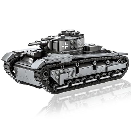 Panzer Bausteine Bausatz für Neubaufahrzeug, 673 Teile WW2 Militär Panzer Modellbausatz Klemmbausteine Schwerer Tank Konstruktionsspielzeug Panzer Bausteine Bausatz für Neubaufahrzeug, 673 Teile WW2 Militär Panzer Modellbausatz Klemmbausteine Schwerer Tank Konstruktionsspielzeug von BAUKST
