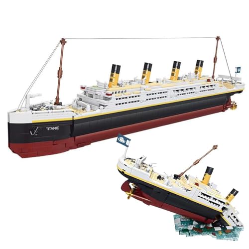BAUNKO Titanic Modell Bausteine Bausatz, 2in1 2022 Teile Titanic Klemmbausteine Schiff Konstruktions Spielzeug für Erwachsene Kinder von BAUNKO