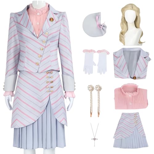 BAWKGDB Glinda Kleid Pink Wickedy Glinda Kostüm Cosplay mit Perücke Abendkleid Halloween Party (Rosa+wig, M) von BAWKGDB