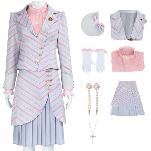 BAWKGDB Glinda Kleid Pink Wickedy Glinda Kostüm Cosplay mit Perücke Abendkleid Halloween Party (Rosa, XS) von BAWKGDB