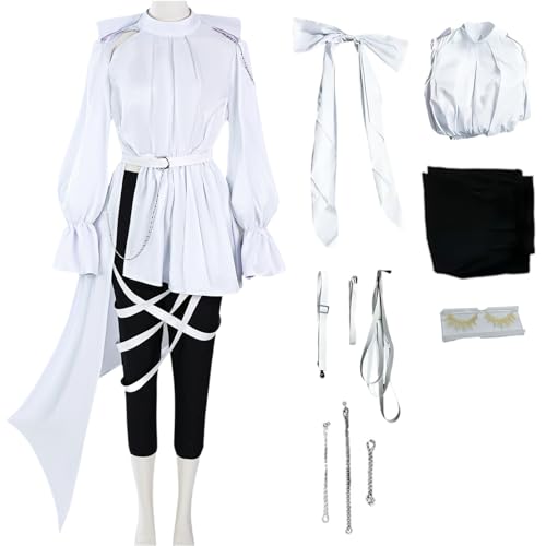BAWKGDB Lucaz Cosplay Kostüm Alienstage Cosplay Weißen Anzug mit Perücke Anime Charakter Halloween Party (Weiß, 3XL) von BAWKGDB