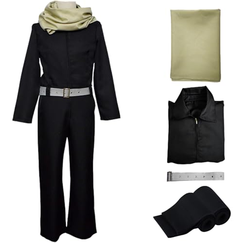 BAWKGDB Shouta Aizawa Cosplay Kostüm MHA Cosplay Uniform mit Perücke Schal Gürtel Socken Halloween Party Outfit (Schwarz, L) von BAWKGDB