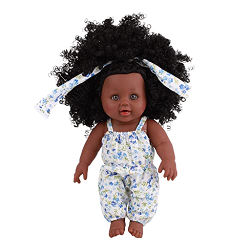 BAYORE 12-Zoll Mädchen Für Afroamerikaner Für Interaktives Spielzeug Weiche Simulation Die Echt Aussieht Mit Babypuppenkleidung Für Silikon Ganzkörperaugen Offen von BAYORE