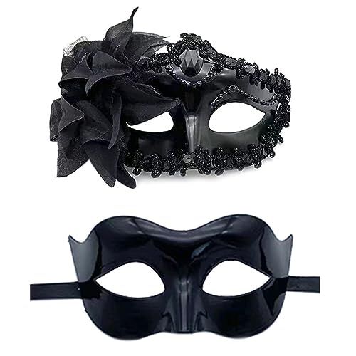 BAYORE Maskerade Frauen Männer Party/Ball Abschlussball/Hochzeit/Wanddekorationen Karneval Kostüm Spitze Paar Maskerade Set Partykostüm von BAYORE