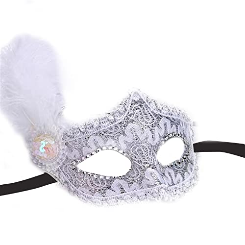 BAYORE Maskerade Halloween Ball Maske Weihnachten Mit Feder Für Paare Frauen Und Männer Mardi Gras Masken Mardi Gras Masken von BAYORE