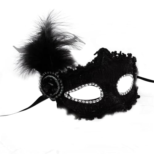 BAYORE Maskerade Halloween Ball Maske Weihnachten Mit Feder Für Paare Frauen Und Männer Mardi Gras Masken Mardi Gras Masken von BAYORE