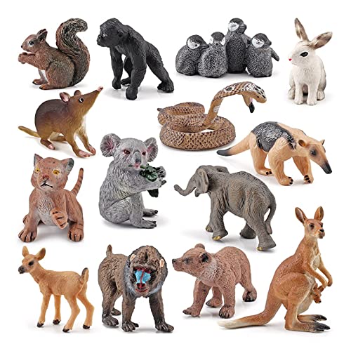 BAYORE Realistisches Wildtier Tiermodell Tierfigur Boutique Shop Versorgung Miniaturstatue Wissenschaft Klassenzimmer Auszeichnung Requisiten Biologisches Modell Modellfiguren Set Realistisch von BAYORE