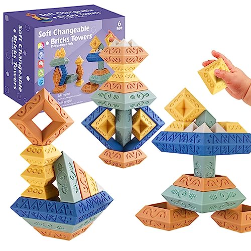 BAYORE Schöne Pyramide Pyramidenspielzeug Stapelspiel Spielzeug Umweltfreundlicher Stapelblock Für Kleinkinder Kinder Jungen Und Mädchen Blockspiel von BAYORE