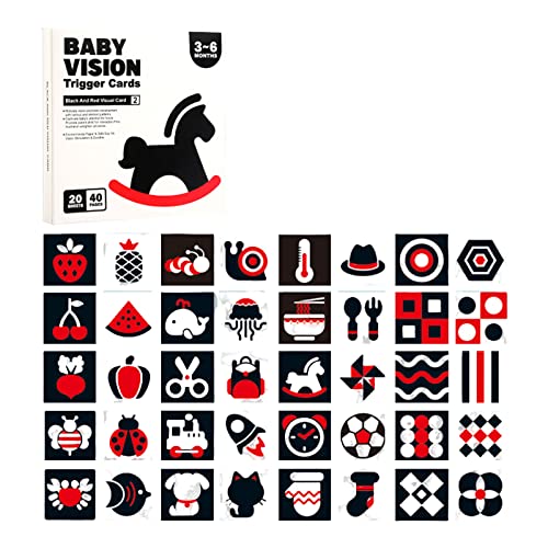 BAYORE Visuelle Stimulationskarte Für Babys Schwarz Weiß Visuelle Stimulation Kontrast Baby Schwarz Weiß Karte Schwarz Weiß Karte von BAYORE