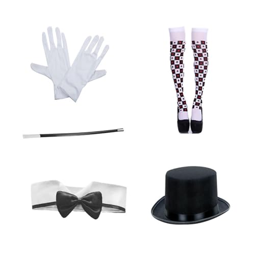 Erwachsene Zauberer Rollenspiel Kostüm Requisiten Outfit Fancy Party Zauberstab Handschuhe Bowtie Set Halloween Cosplay Kostüm Cosplay Kostüme von BAYORE