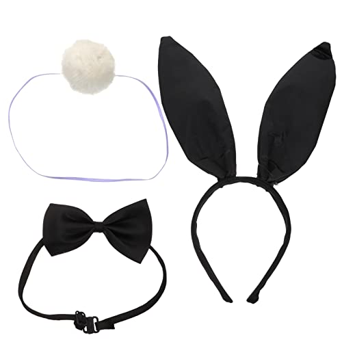 BAZEITFLOW 1 Satz Teiliges Hasenohren Stirnband Fliege und Accessoire für Halloween Osterfeiern und Cosplay Bequemer Tragekomfort und Kreative Gestaltung von BAZEITFLOW