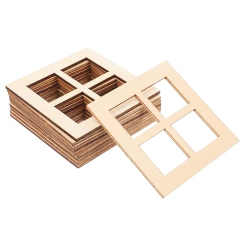 BAZEITFLOW 10 Stück Teiliges Miniatur Holzfenster Puppenhaus Dekoration Realistische Rahmen Robustes Praktisches Zubehör für Mini Möbel Kleine Fensterrahmen für DIY Puppenhaus und BAZEITFLOW 10 Stück Teiliges Miniatur Holzfenster Puppenhaus Dekoration Realistische Rahmen Robustes Praktisches Zubehör für Mini Möbel Kleine Fensterrahmen für DIY Puppenhaus und von BAZEITFLOW