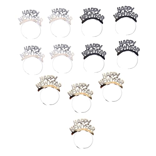 BAZEITFLOW 12 Stück Teiliges Neujahrs Haarband Papp Kopfschmuck für Festivalfeiern Gold Schwarz Silber für Silvesterpartys und Feierlichkeiten BAZEITFLOW 12 Stück Teiliges Neujahrs Haarband Papp Kopfschmuck für Festivalfeiern Gold Schwarz Silber für Silvesterpartys und Feierlichkeiten von BAZEITFLOW