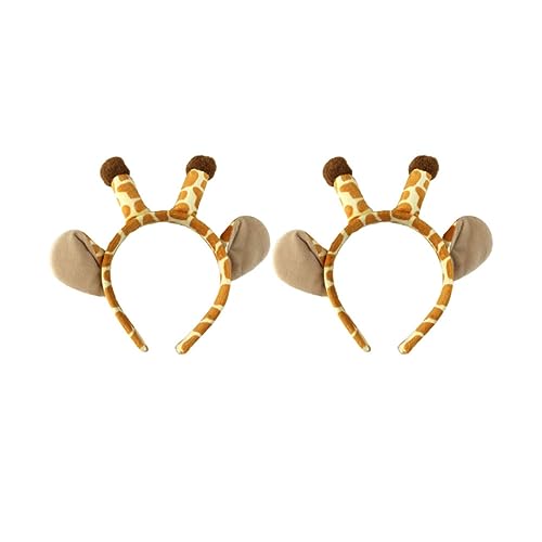 BAZEITFLOW 2 STÜCK Teiliges Giraffen Haarreif Leichtes Bequemes Stirnband mit Rutschfestem Sitz Tierisches Haarband für Party Cosplay Performance Geeignet für Damen und Mädchen von BAZEITFLOW