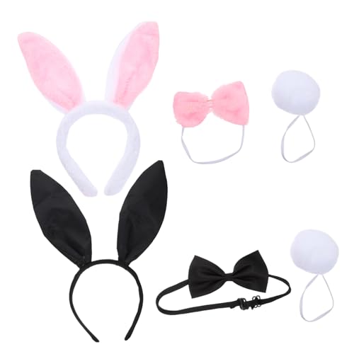 BAZEITFLOW 2 Sätze Kaninchenohren Haarreife mit Schleifen und Flauschigen Schwänzen Niedliches Hasen Kostüm Zubehör für Cosplay Party Halloween und Ostern Wiederverwendbares Hasenohren BAZEITFLOW 2 Sätze Kaninchenohren Haarreife mit Schleifen und Flauschigen Schwänzen Niedliches Hasen Kostüm Zubehör für Cosplay Party Halloween und Ostern Wiederverwendbares Hasenohren von BAZEITFLOW