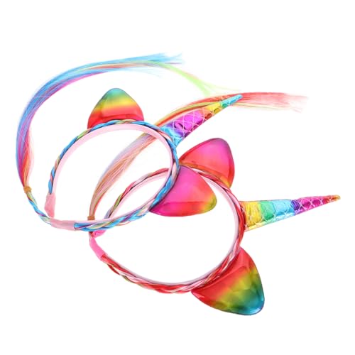 BAZEITFLOW 2 Stück Einhorn Haarreif Mädchen Kostüm Zubehör mit Haarverlängerung für Geburtstag Halloween Party Fasching Karneval Mottoparty BAZEITFLOW 2 Stück Einhorn Haarreif Mädchen Kostüm Zubehör mit Haarverlängerung für Geburtstag Halloween Party Fasching Karneval Mottoparty von BAZEITFLOW
