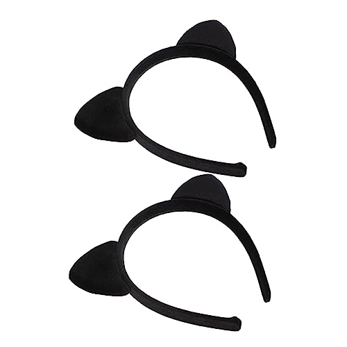 BAZEITFLOW 2 Stück Katzenohren Haarreifen Lustige Haarschmuck Accessoires für Kostümpartys Fotorequisiten und Cosplay Deko Schwarz von BAZEITFLOW