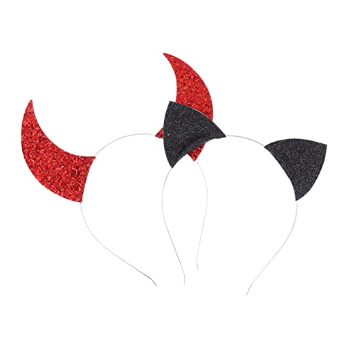 BAZEITFLOW 2 Stück Teiliges Haarband mit Roter Teufelshorn und Schwarzem Katzenohr Kreativer Kopfschmuck für Festival Karneval Kostümparty Bequem und Langlebig Auffälliges Design für Damen BAZEITFLOW 2 Stück Teiliges Haarband mit Roter Teufelshorn und Schwarzem Katzenohr Kreativer Kopfschmuck für Festival Karneval Kostümparty Bequem und Langlebig Auffälliges Design für Damen von BAZEITFLOW