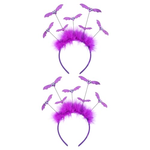 BAZEITFLOW 2 Stück Teiliges Halloween Haarschmuck mit Fledermaus Haarreif für Erwachsene und Kostüm Accessoires für Gruselige Mottopartys von BAZEITFLOW