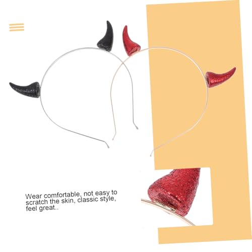 BAZEITFLOW 2 Stück Teiliges Halloween Teufelshorn Haarreif Bequemes Festival Kopfschmuck Langlebig für Damen Kostüm Party für Halloween Karneval Cosplay und Geburtstagsfeiern von BAZEITFLOW