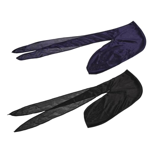 BAZEITFLOW 2 Stück Teiliges Piratenhüte Elastische Waschbare Long Tail Haarschutzmützen Vielseitige Party Badekappen für Jungen und Mädchen Leicht und Langlebig für Alltag und Reise von BAZEITFLOW