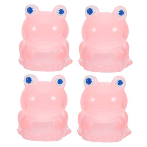 BAZEITFLOW 4 Stück Leuchtende Mini Froschfiguren aus Langlebigem Harz Teiliges Kleine Tierornamente für Aquarium und Garten Dekoration für Micro Landschaft und von BAZEITFLOW