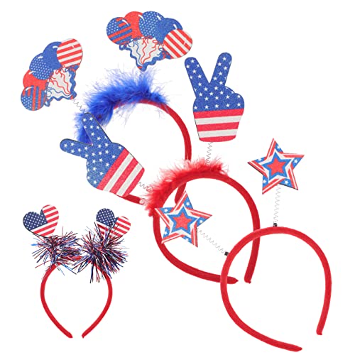 BAZEITFLOW 4 Stück Patriotische Haarbänder für Unabhängigkeitstag Feste Kopfbedeckung mit Flaggenmotiv für Feiern und Veranstaltungen BAZEITFLOW 4 Stück Patriotische Haarbänder für Unabhängigkeitstag Feste Kopfbedeckung mit Flaggenmotiv für Feiern und Veranstaltungen von BAZEITFLOW