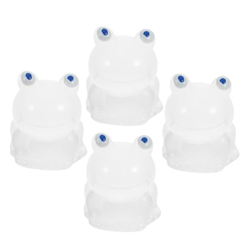 BAZEITFLOW 4stücke Miniatur Harz Tierfiguren Leuchtend Dunkel Aquarium Deko Winzige Ornamente Mikrolandschaften Schreibtisch Nachttisch Garten Frosch Spielzeug Statue Frösche von BAZEITFLOW
