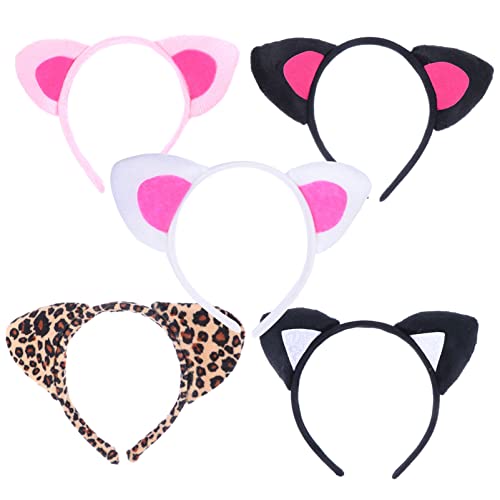 BAZEITFLOW 5 Stück Teiliges Katzenohren Stirnband Niedliche Tier ohren Haarreifen für Erwachsene für Cosplay Party Halloween und Karneval Bequeme Größe Vielseitiges Katzenkostüm Zubehör BAZEITFLOW 5 Stück Teiliges Katzenohren Stirnband Niedliche Tier ohren Haarreifen für Erwachsene für Cosplay Party Halloween und Karneval Bequeme Größe Vielseitiges Katzenkostüm Zubehör von BAZEITFLOW