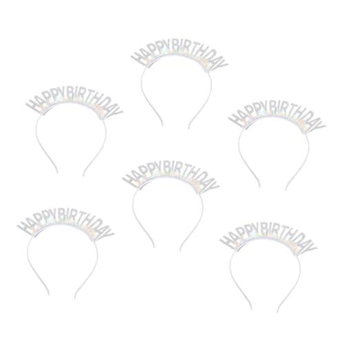BAZEITFLOW 6 Stück Glitzernde Haaraccessoires für und Mädchen Leichtes Design für Partys und Feiern Universelles Happy Birthday Weiß von BAZEITFLOW