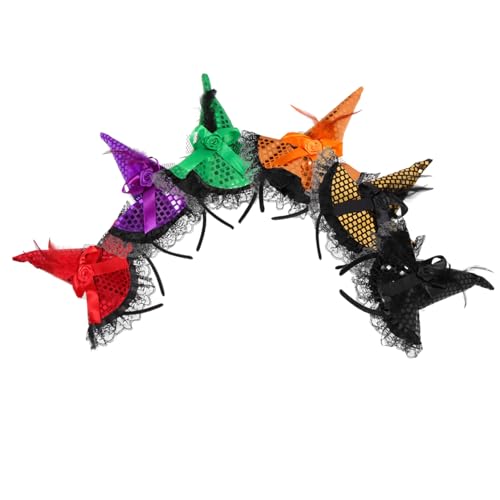 BAZEITFLOW 6 Stück Teiliges Halloween Hexenhut Stirnband mit Glitzernden Pailletten Leichtes Wiederverwendbares Kopfschmuck Accessoire für Damen und Mädchen für Halloween Party Cosplay und BAZEITFLOW 6 Stück Teiliges Halloween Hexenhut Stirnband mit Glitzernden Pailletten Leichtes Wiederverwendbares Kopfschmuck Accessoire für Damen und Mädchen für Halloween Party Cosplay und von BAZEITFLOW