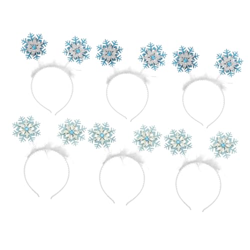 BAZEITFLOW 6 Stück Teiliges Schneeflocken Haarreif Glitzer Kopfaccessoire für Weihnachten und Karneval Einzigartiger Kopfschmuck mit Komfortablem Sitz für Damen und Handgefertigt Festliches von BAZEITFLOW