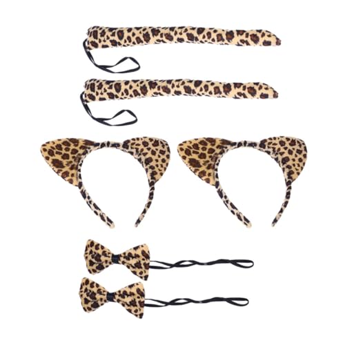 BAZEITFLOW 6Stücke Teiliges Katzenohren Kostümset mit und Schleife Einzigartige Cosplay Requisite für Erwachsene für Karneval und Kostümpartys Leopardenmuster BAZEITFLOW 6Stücke Teiliges Katzenohren Kostümset mit und Schleife Einzigartige Cosplay Requisite für Erwachsene für Karneval und Kostümpartys Leopardenmuster von BAZEITFLOW