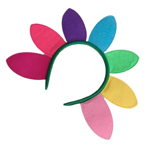 BAZEITFLOW Buntes Sonnenblumen Haarreif Kostüm Accessoire mit Lebendigem Blütenblatt Design Auffälliges Festival Kopfschmuck für Erwachsene Geeignet für Halloween Karneval Party und von BAZEITFLOW